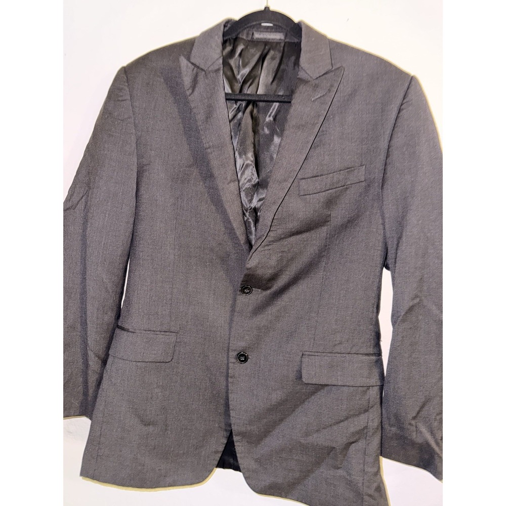 Calvin Klein Men's Charcoal Gray Slim Fit 100% Wool Blazer Suit Jacket 38R - Picture 1 of 13